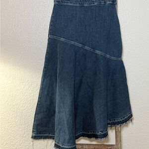 Zara Dark Blue Asymmetrical Denim Skirt